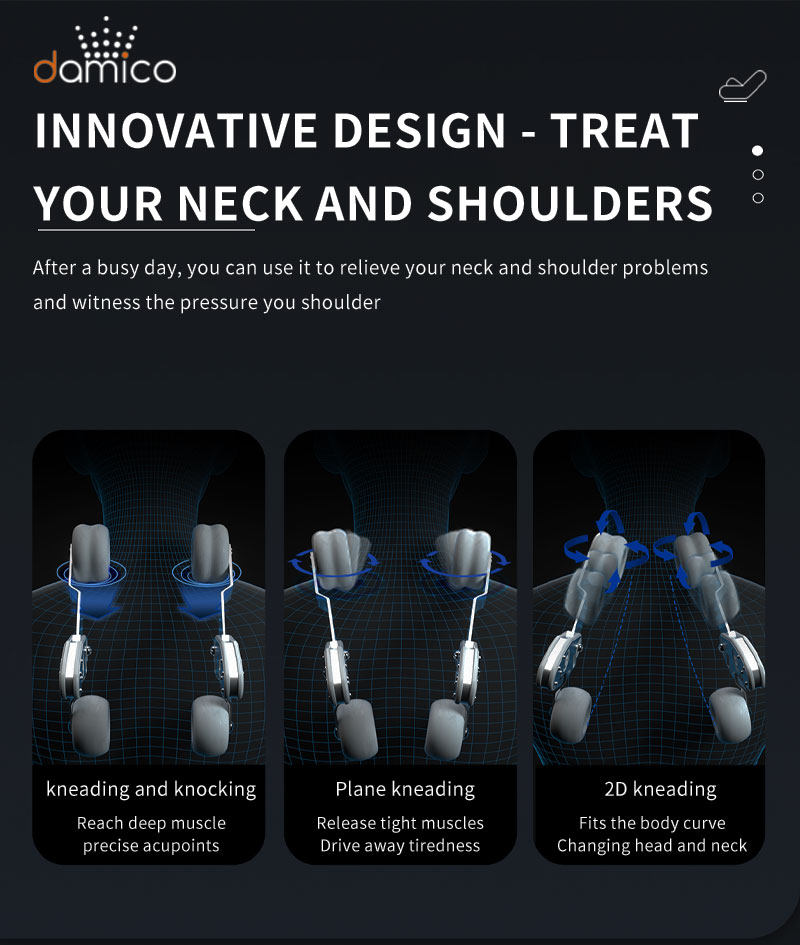 Masazne kreslo Damico Primo Gold hlavice pohyb showroom Trnava a Bratislava